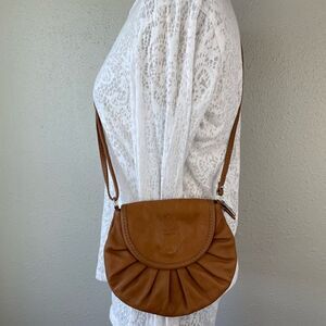 Vera Pelle Leather Crossbody Purse EUC